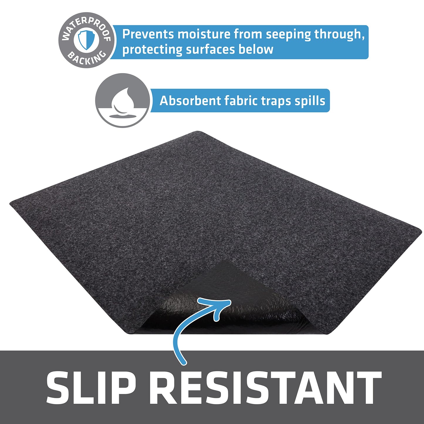 Drymate Gun Cleaning Pad (16" x 20"), Premium Gun Cleaning Mat - Absorbent/Waterproof/Durable - Protects Surfaces, Contains Liquids - (Made in The USA) (Charcoal) - Opticdeals