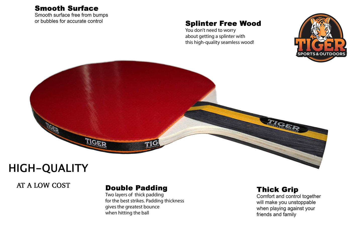 Tiger Sports  Table Tennis Set Premium 4-Player Professional Grade Ping Pong Set - Custom Storage Bag and Balls Bundle - Opticdeals