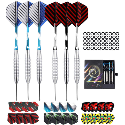 Steel Tip DartsSet Of 6, 24 Grams With Portable Storage Case - Opticdeals