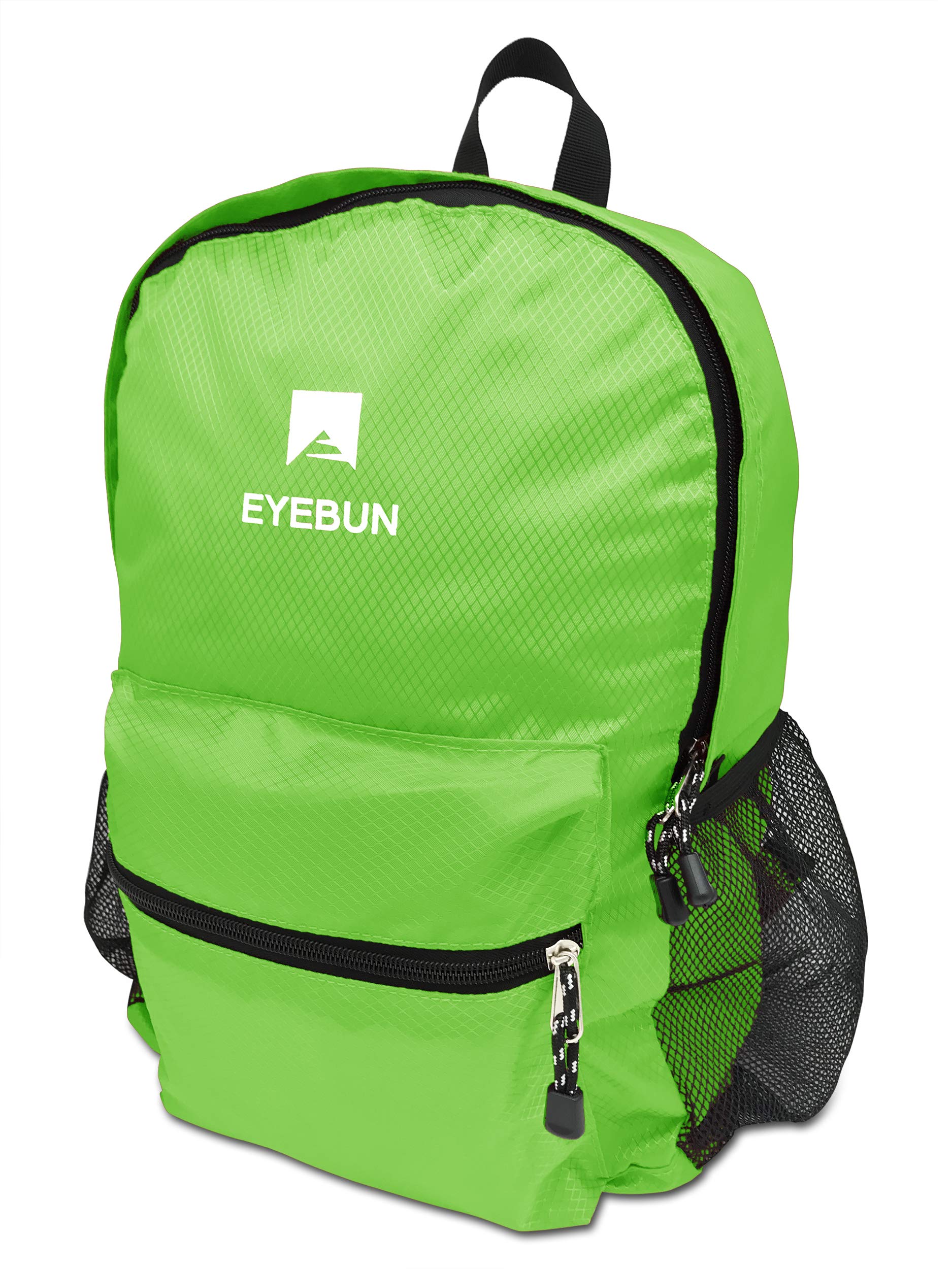 Eyebun 20L Daypack  Lightweight Packable Travel Hiking Camping Beach | Water Resistant Outdoor Daily Foldable Backpack (Neon Green) - Opticdeals