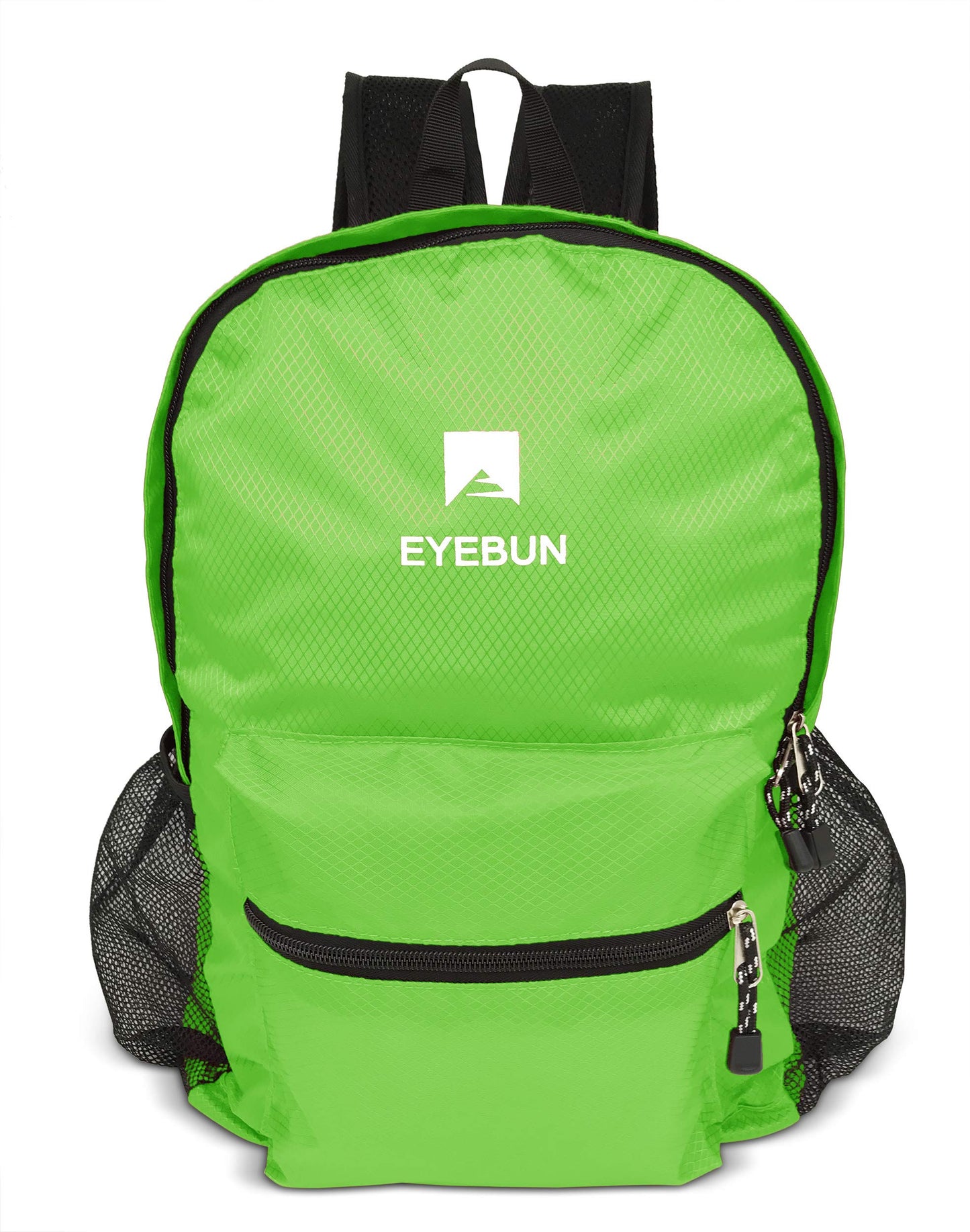 Eyebun 20L Daypack  Lightweight Packable Travel Hiking Camping Beach | Water Resistant Outdoor Daily Foldable Backpack (Neon Green) - Opticdeals