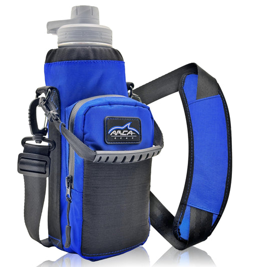 Arca Gear 40 oz Insulated Water Bottle Sling  Hydro Carrier w Handle, Shoulder Strap Blue - Opticdeals