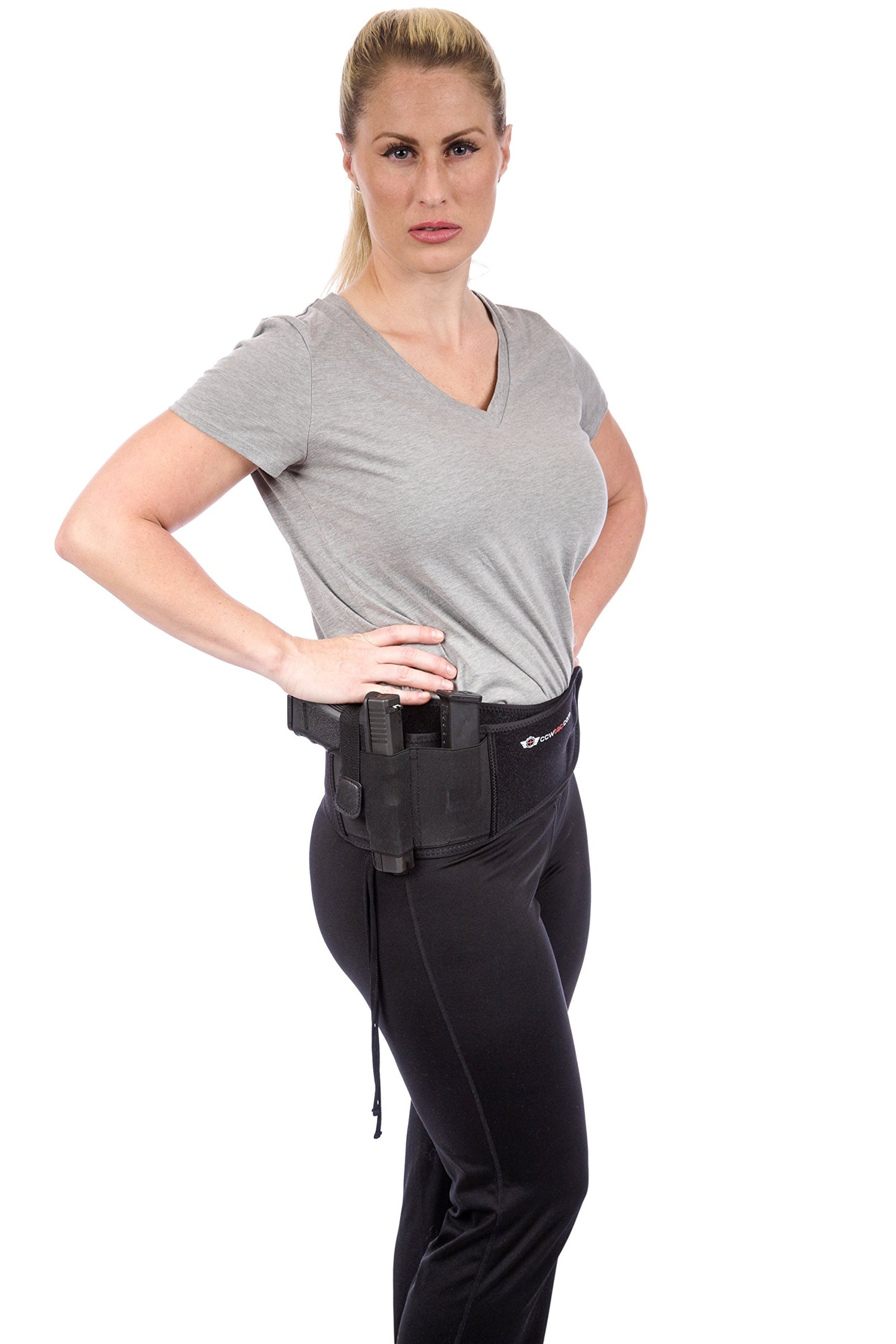 Belly Band Holster Concealed Carry Multiple Positions, with Spare Mag Pouch,  XL - Opticdeals