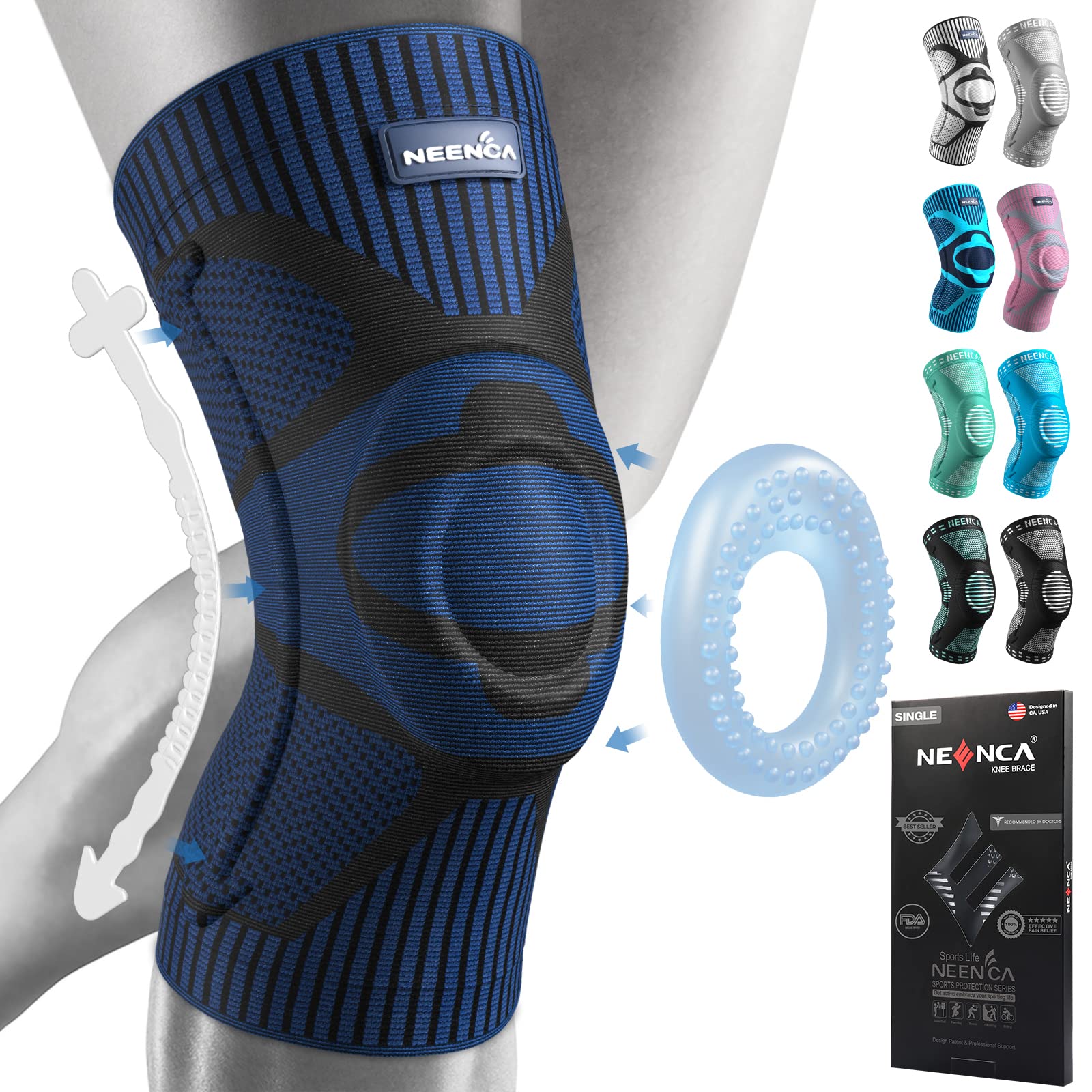 NEENCA Knee Brace Compression Knee Support Sleeve Sz XL - Opticdeals