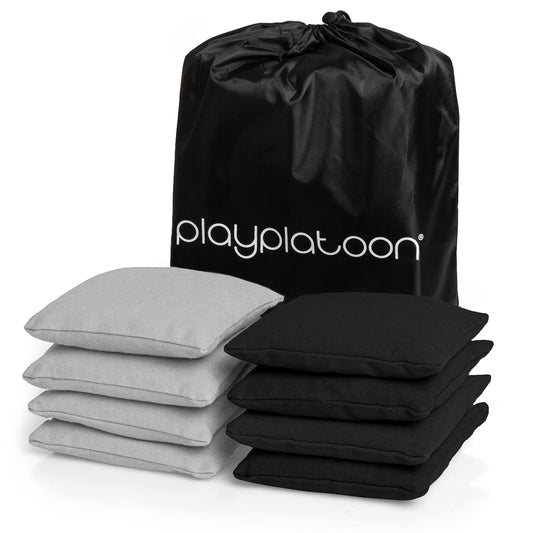 Play Platoon Premium Weather Resistant Duck Cloth Cornhole Bags - Set of 8 Bean - Opticdeals