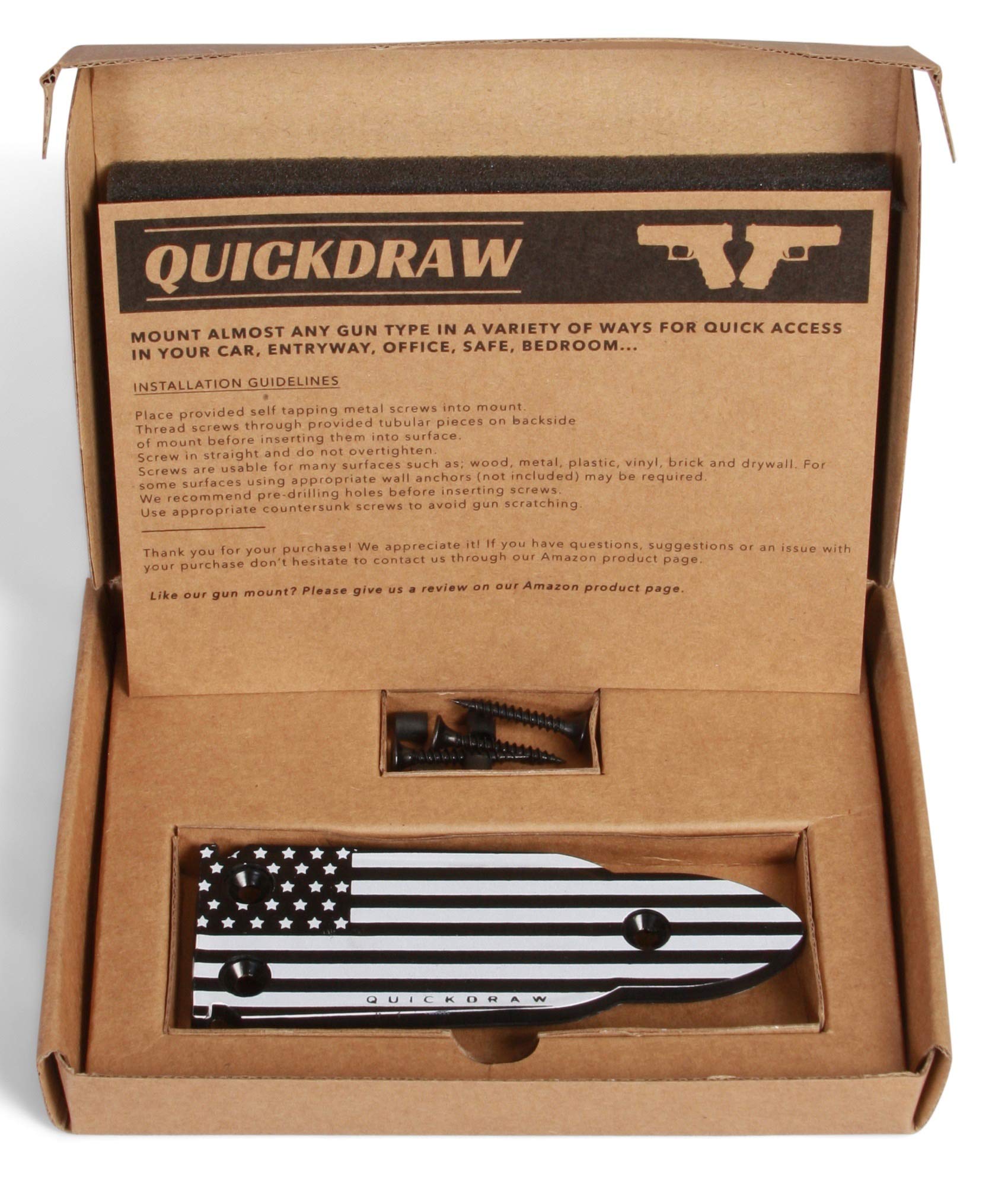 QuickDraw - Bullet Shaped Magnetic Gun Mount - Gun Magnet Mount for Vehicle or Home - Easy to Install - Handgun Concealment and Quick Draw Access - 35lbs Rated - Self Defense (Skull) - Opticdeals