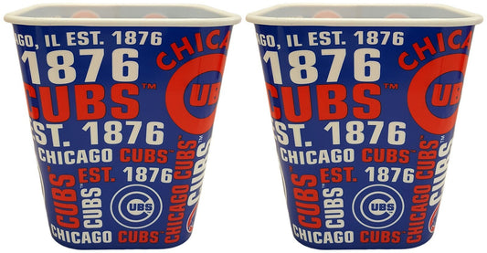 Set of 2 Baseball Cubs Snack Buckets - 7"x6.5"- Perfect for Game Watching, Movie - Opticdeals