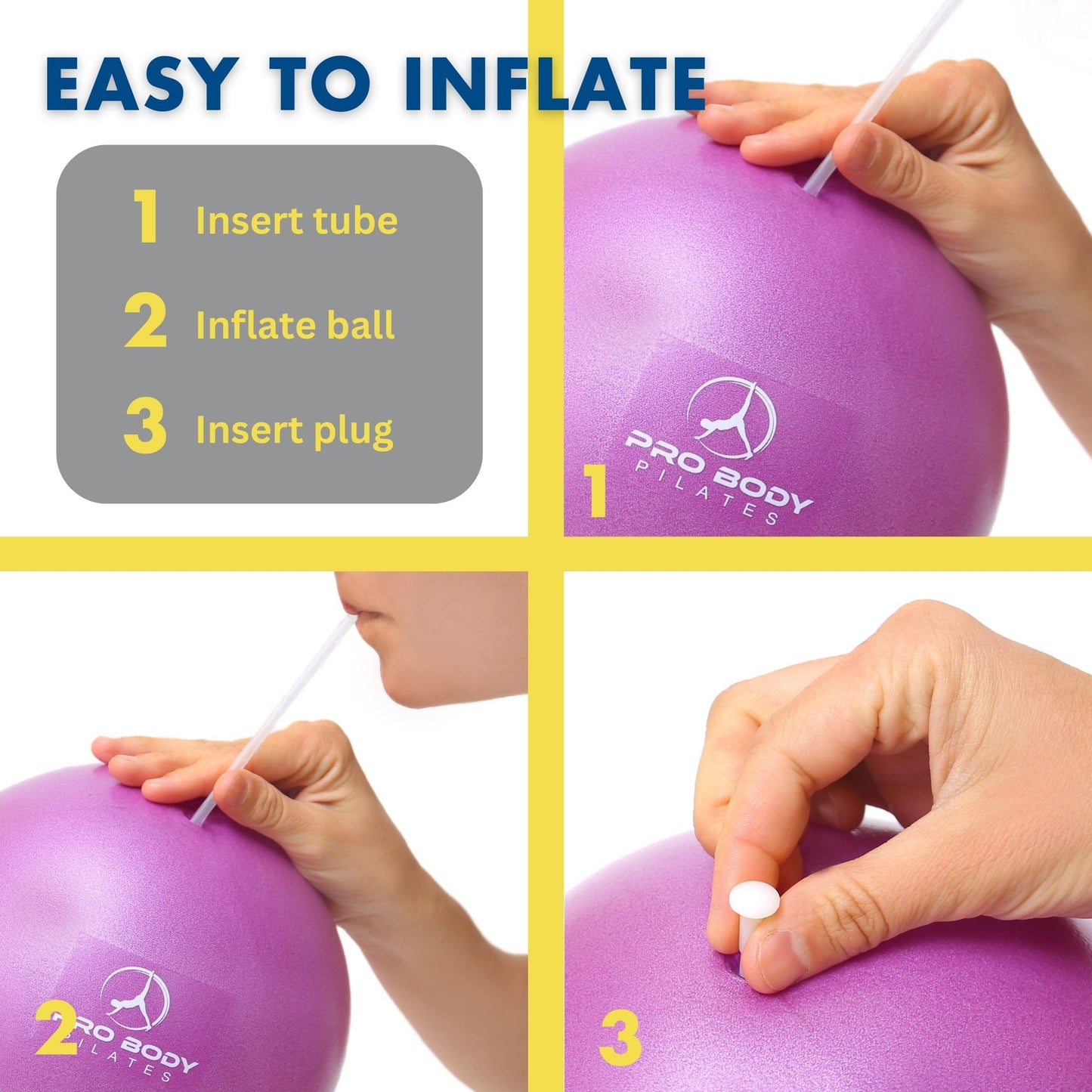 ProBody Pilates Mini l Exercise Ball, 9 Inch Bender Ball Blue - Opticdeals