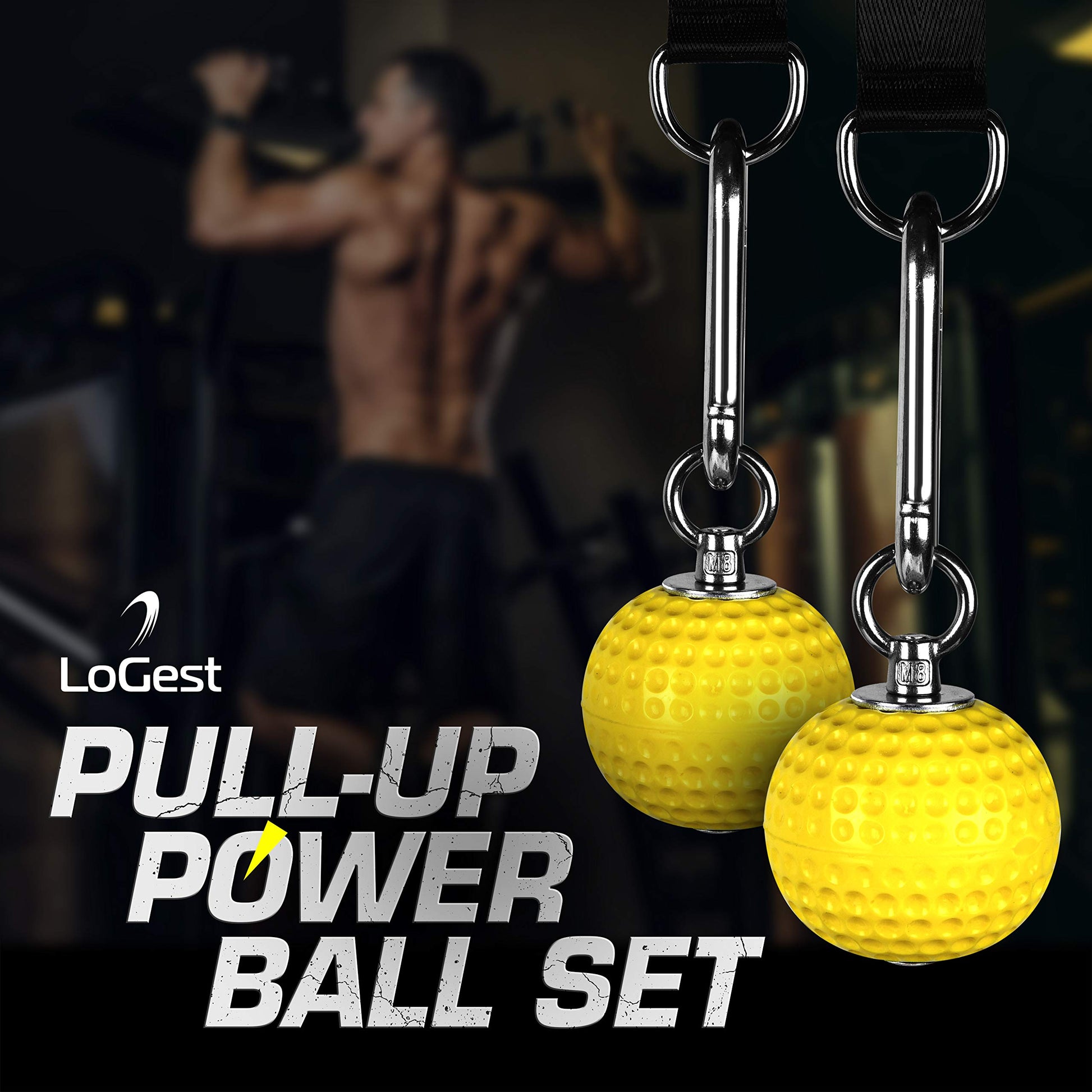 Climbing Pull Up Power Ball Set - Hold Grips with Strap - Non Slip Hand Grips Strength Trainer Grip Strength Targets Biceps Back Muscles Ideal for Fitness Workout Rock Climbing Pull Up Grips Ball - Opticdeals