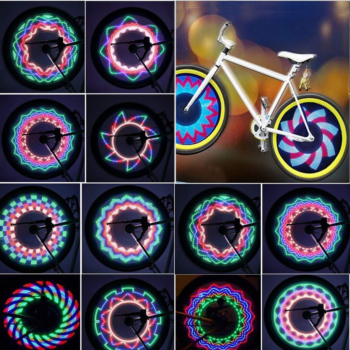 TINANA Bike Wheel Lights, LED Waterproof Bicycle Spoke Light 32 LED 32pcs - Opticdeals