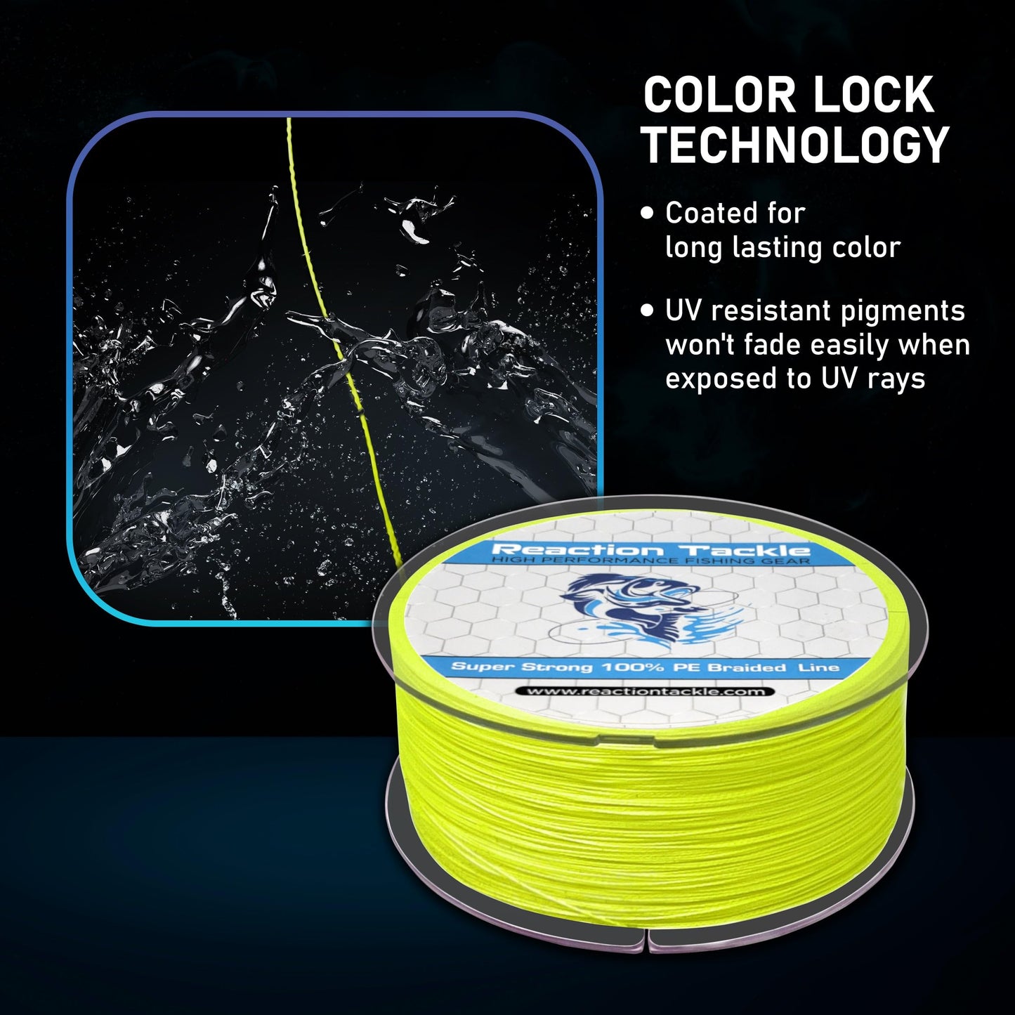 Reaction Tackle Braided Fishing Line Low Vis Gray 15LB 500yd - Opticdeals