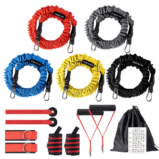 Resistance Bands Set ,Stackable Up to 150 lbs Of Resistance. - Opticdeals