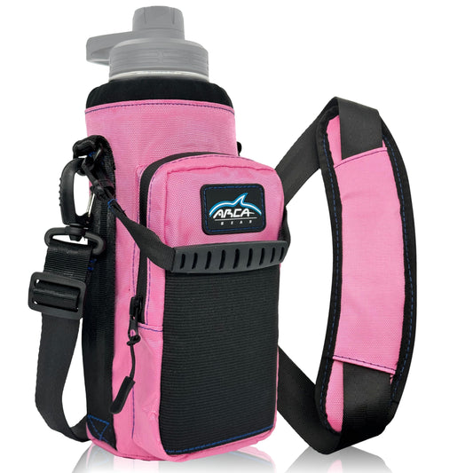 Arca Gear 40 oz Hydro Carrier - Insulated Water Bottle Sling w/Carry Handle, Shoulder Strap, Wallet and Two Pouches - The Perfect Flask Accessory - Sunset Pink - Opticdeals