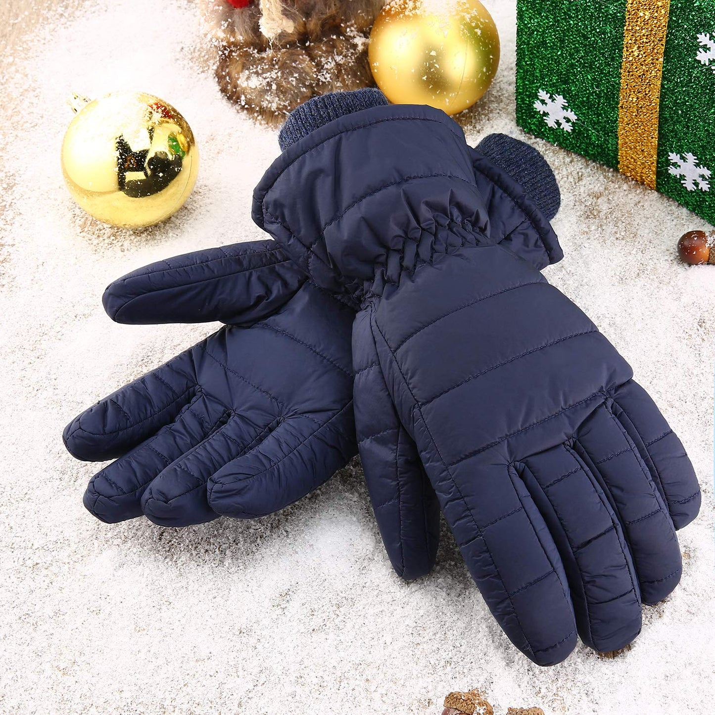 Andake 90% Duck Down Mittens Gloves For Men -20℉ Cold Weather Warm Winter Snow Gloves For Walking Jogging Work Outdoor (Small/Medium, BLUE-1) - Opticdeals