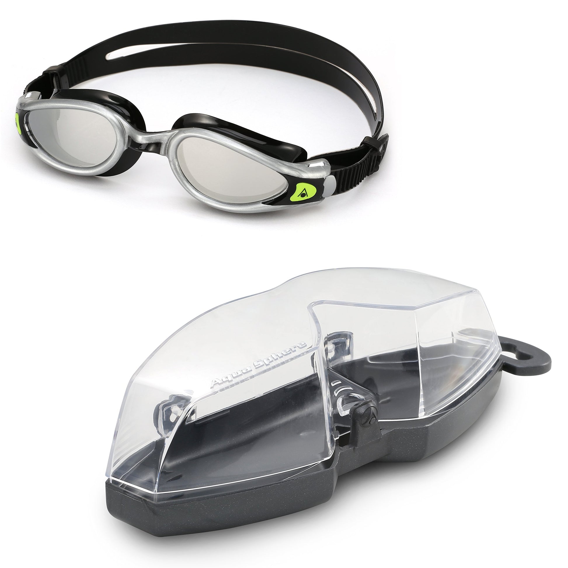 Aqua Sphere Swimming Goggles Kaiman Exo Mirrored Lens- Silver/Black - Opticdeals