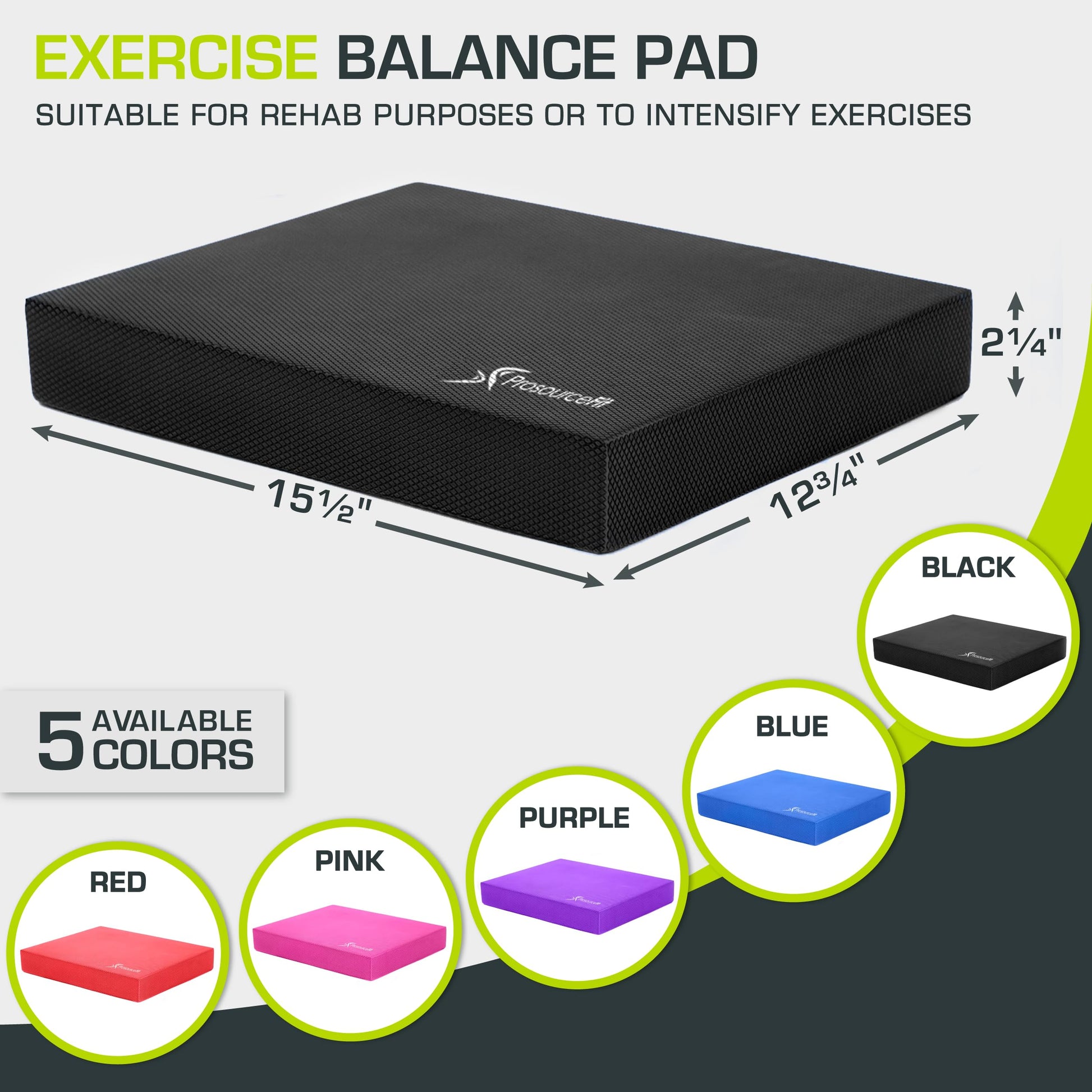 ProsourceFit Exercise Balance Pad – Non-Slip Cushioned Foam Mat & Knee Pad - Opticdeals