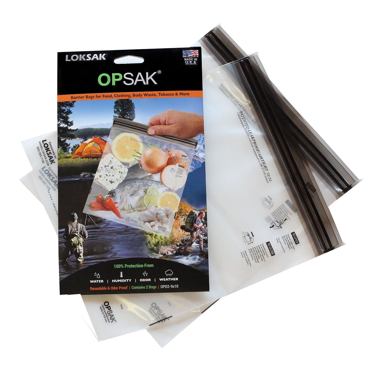 LOKSAK - OPSAK Bags Odorproof Dry Bags for Backpacking, Hiking 2 Pack 9in x 10in - Opticdeals