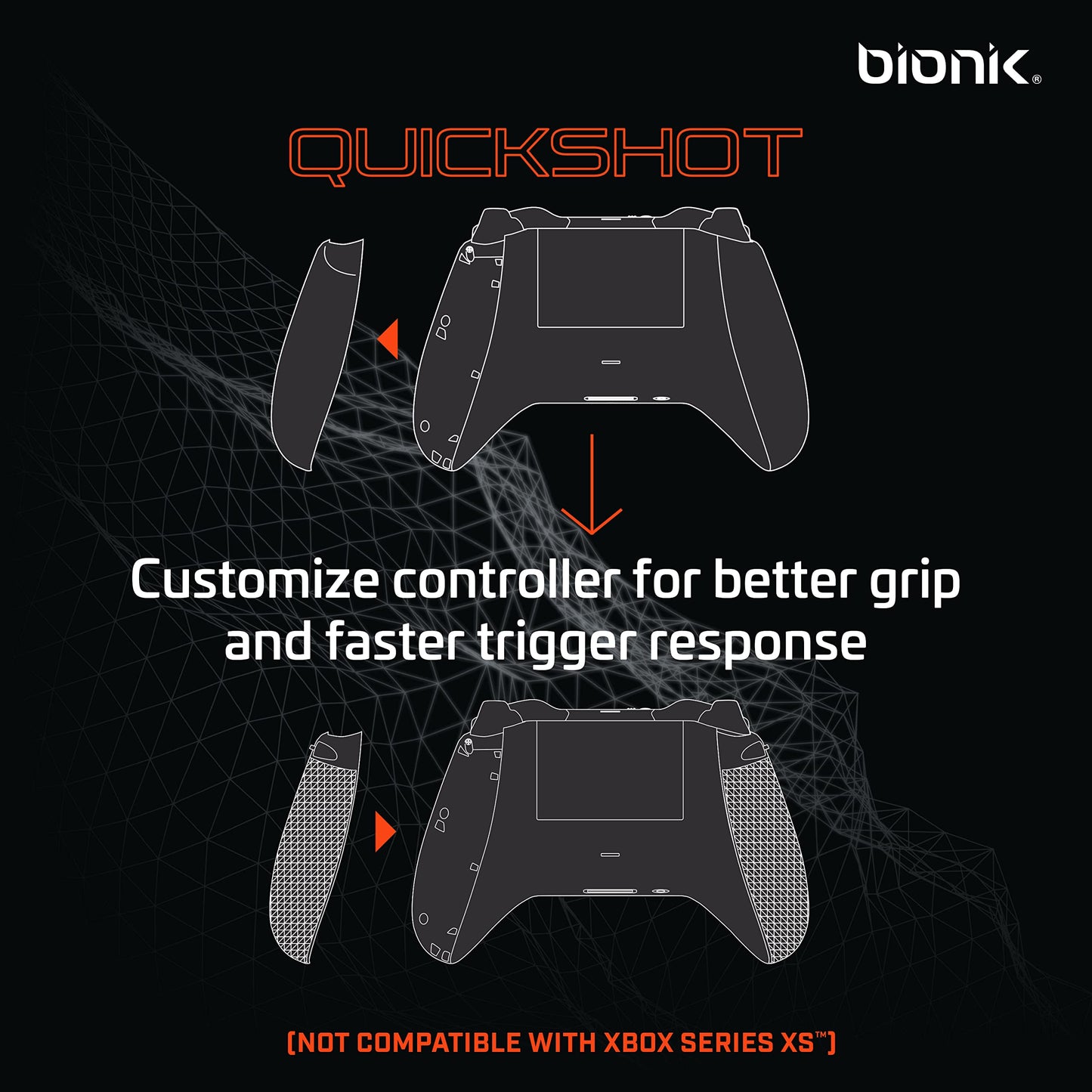 Bionik Quickshot Trigger Grips for Xbox One: Better Grip, Faster Response Time- White - Xbox One - Opticdeals