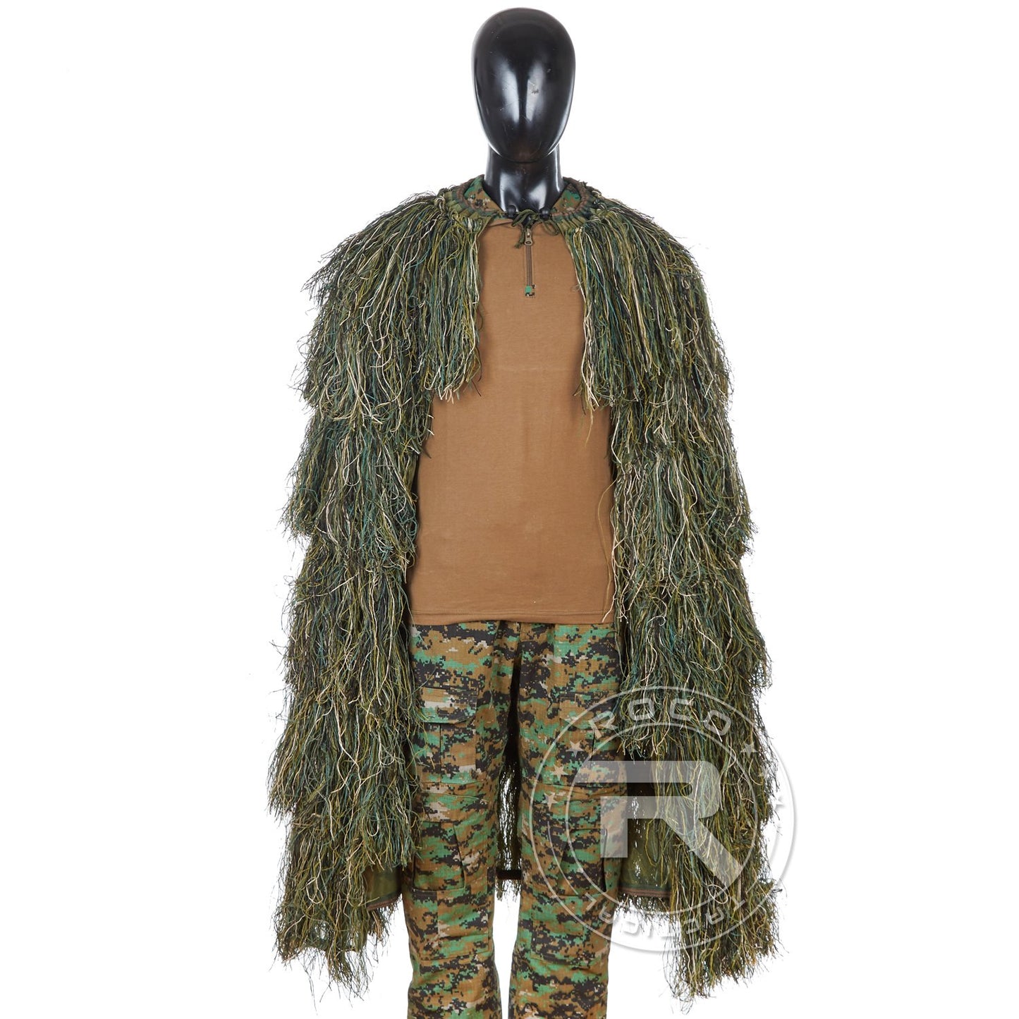 TTGTACTICAL Camouflage Woodland Ghillie Poncho Cape Cloak Tactical Sniper - Opticdeals