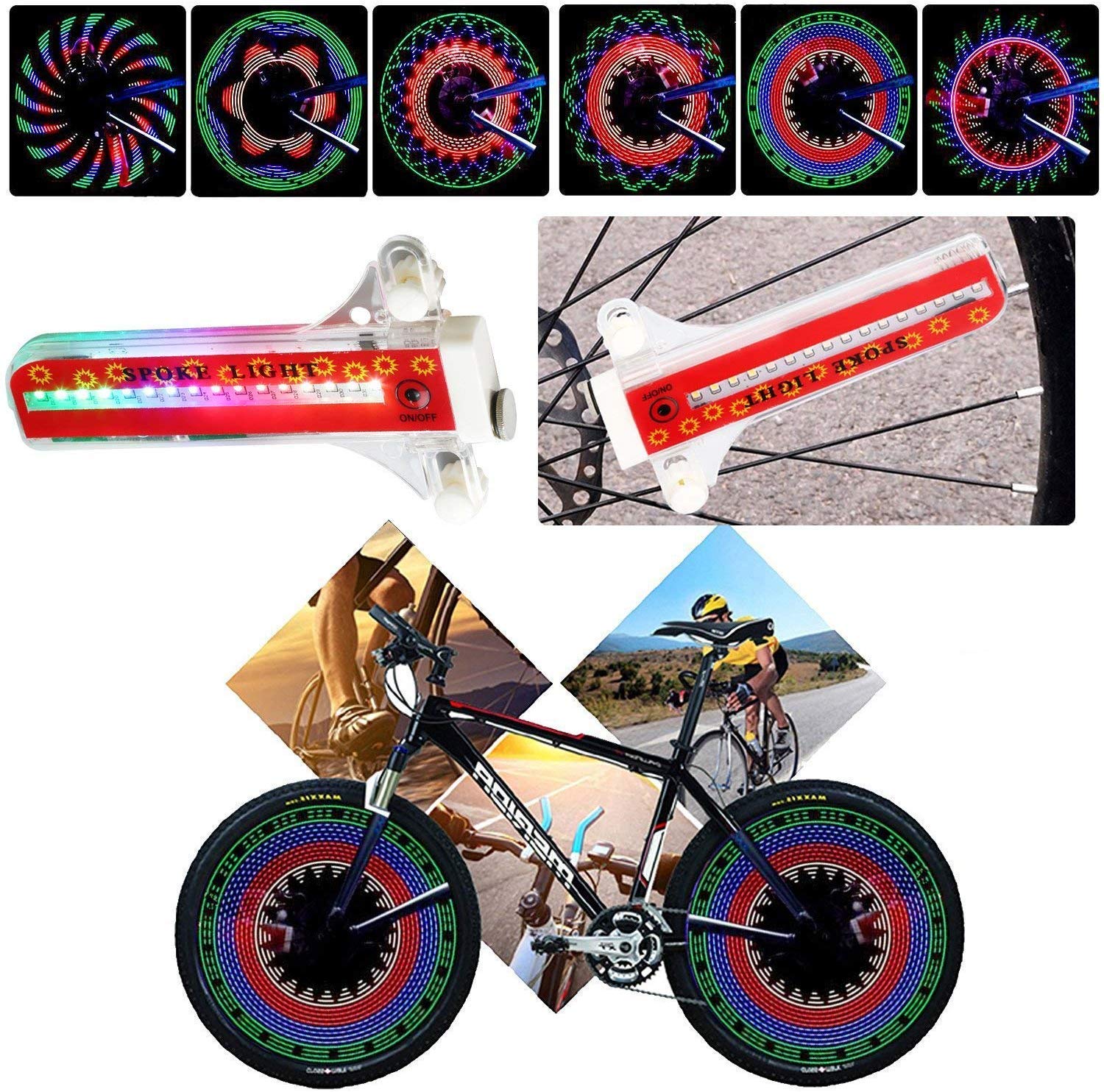 TINANA Bike Wheel Lights, LED Waterproof Bicycle Spoke Light 32 LED 32pcs - Opticdeals