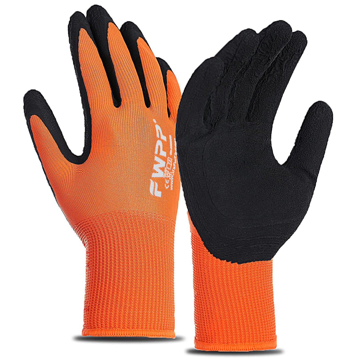 FWPP 12-Pairs Latex Coated Work Gloves, Firm Grip for Construction, Gardening - Opticdeals