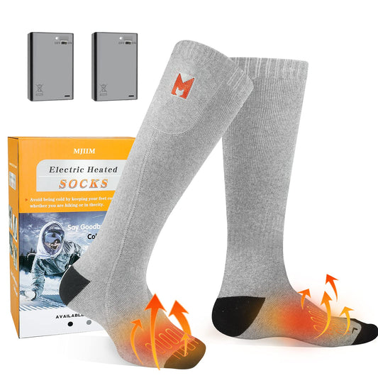 Heated Socks, Battery Heated Socks for Men Women, Winter Electric Heated Socks for Skiing Cycling Hunting Fishing（Grey - Opticdeals