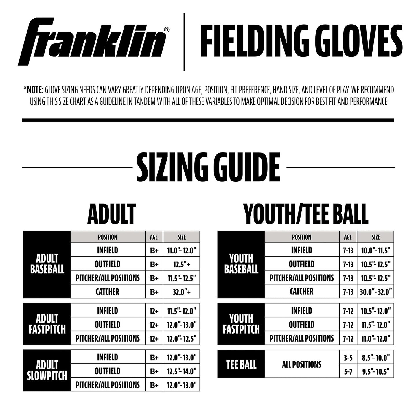 Franklin Sports Teeball Glove - Left and Right Handed Youth Fielding Glove - - Opticdeals