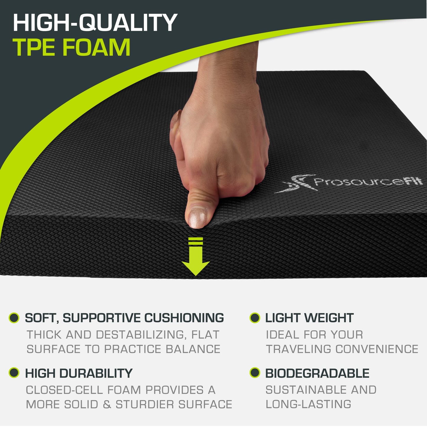 ProsourceFit Exercise Balance Pad – Non-Slip Cushioned Foam Mat & Knee Pad - Opticdeals