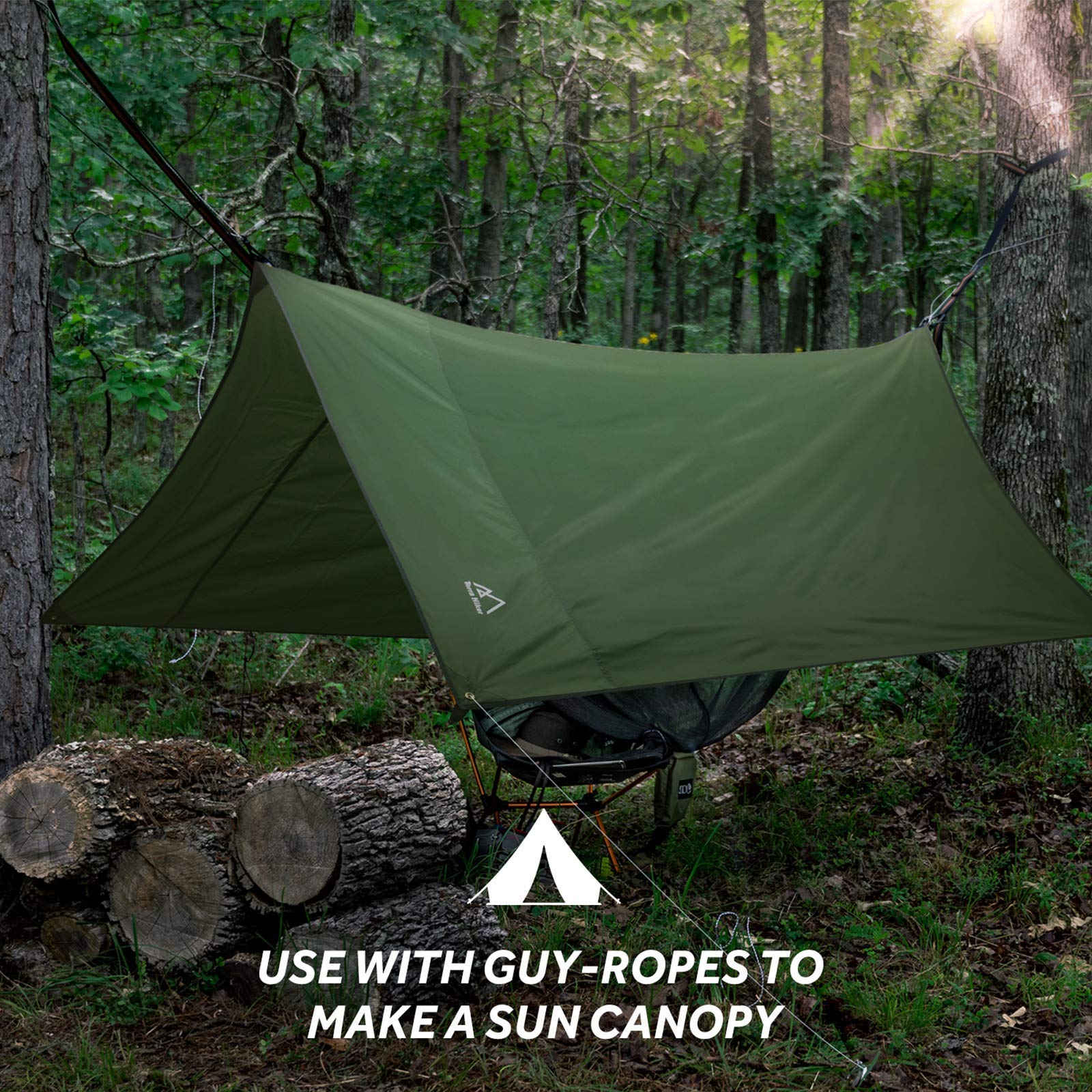 Terra Hiker Camping Tarp, Waterproof Picnic Mat, Multifunctional Tent Footprint with Drawstring Carrying Bag for Picnic, Hiking (Dark Green 59" x 86") - Opticdeals