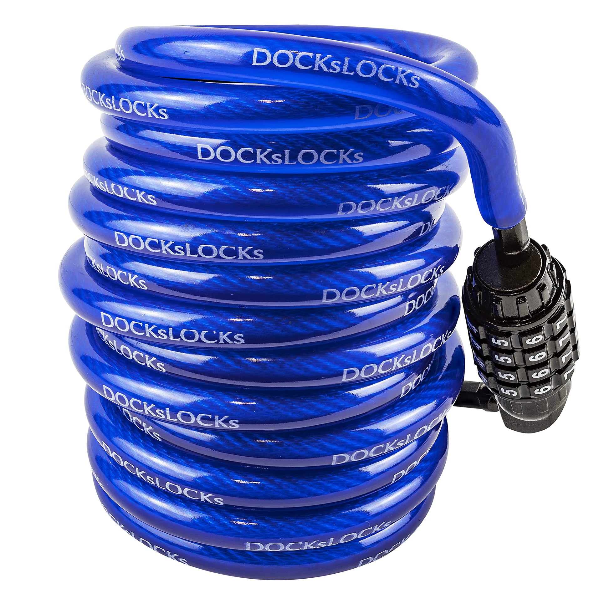 DocksLocks Weatherproof Coiled Security Cable Lock (5ft to 25ft Lengths) with Resettable Combination, Anti-Theft Protection for Kayaks, Bikes, Paddleboards, Scooter, Equipment, Bicycles and More 5ft - Opticdeals