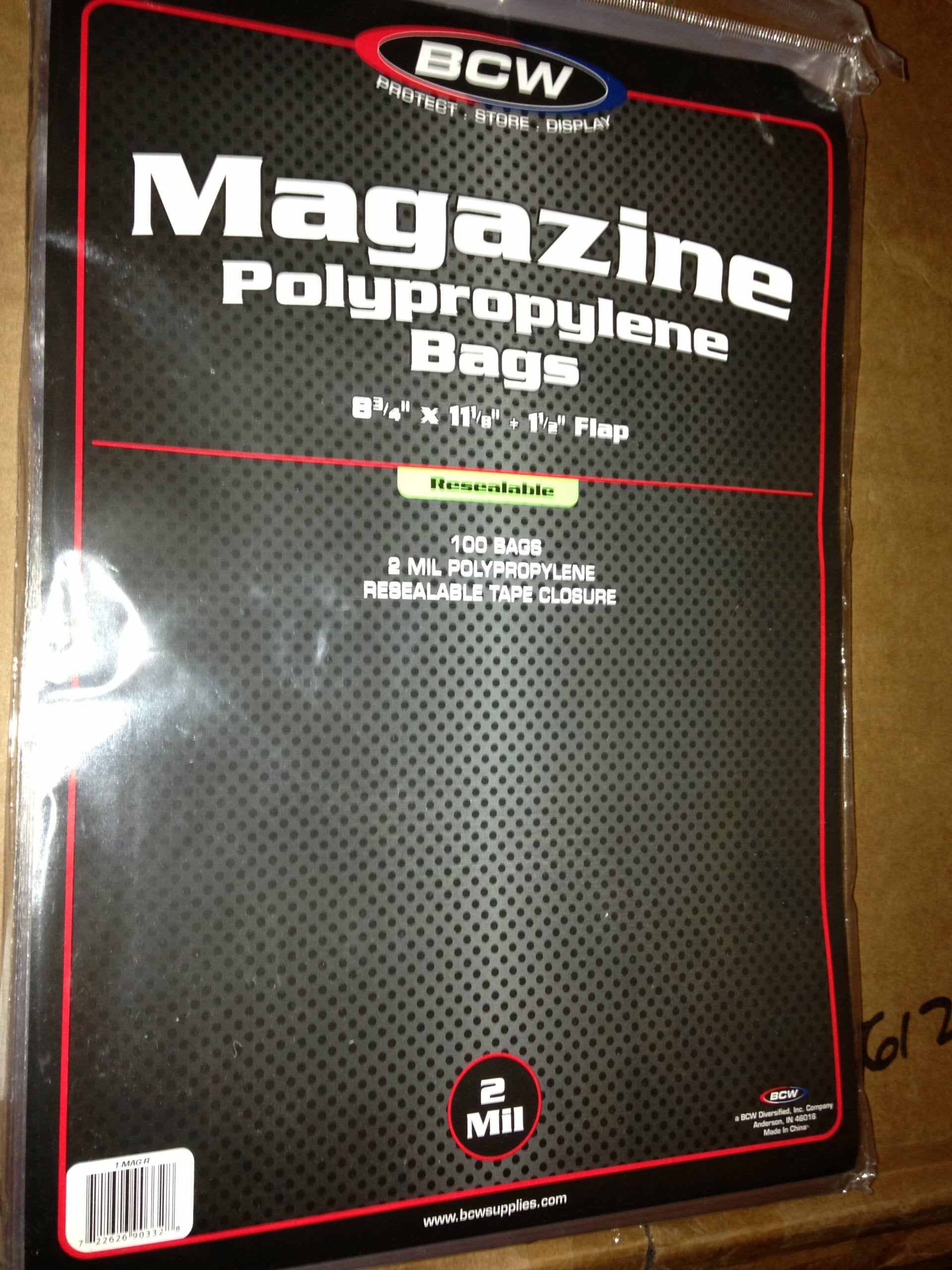 BCW Resealable Magazine Bags 8-3/4" X 11-1/8" with 1-1/2" Flap. (100-Count) - Opticdeals