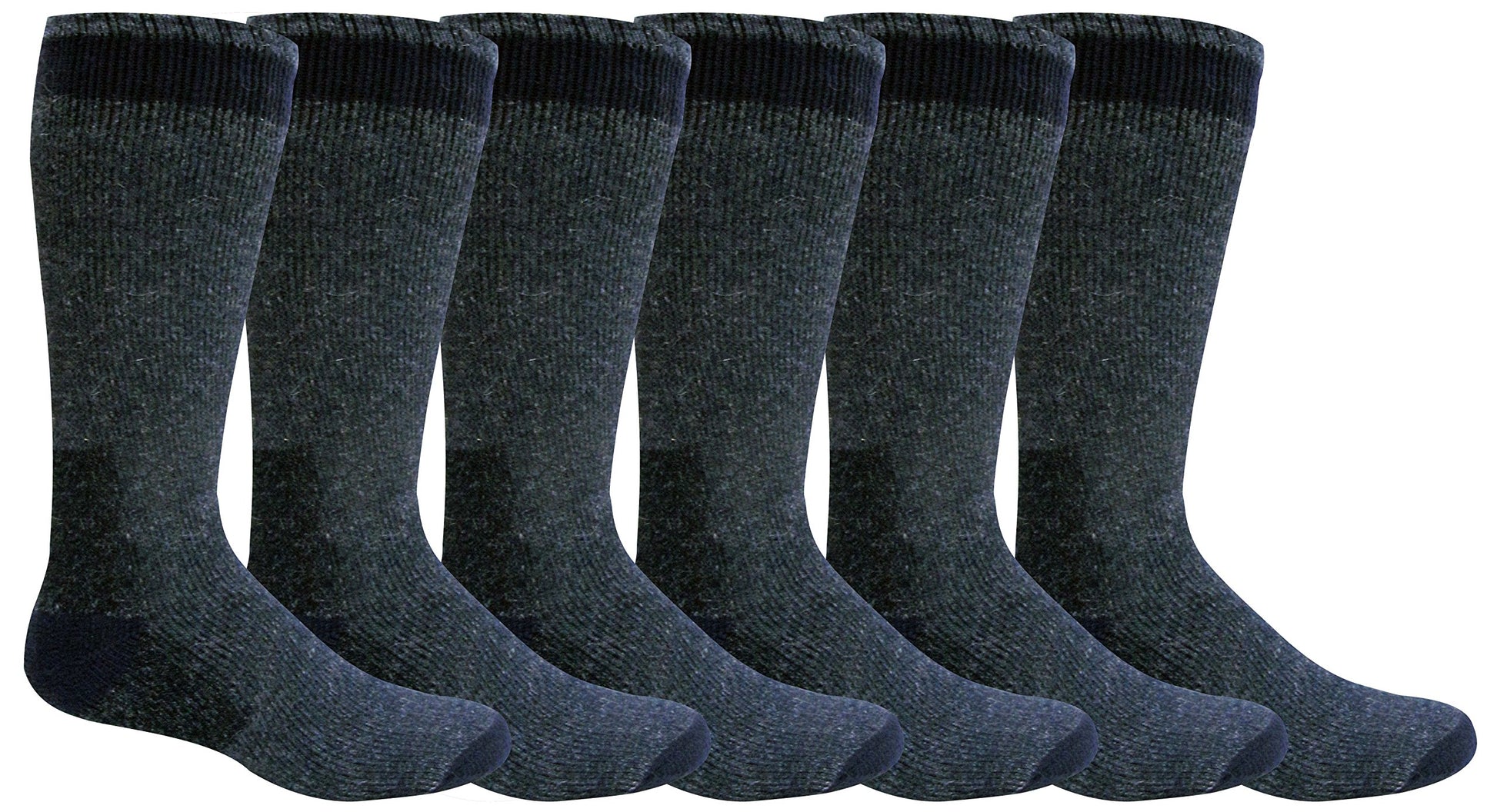 Grey Wolf Men’s 6 Pairs Heavyweight Thermal Comfort Hiker Crew Length Sock, Colors may vary, 10-13 - Opticdeals