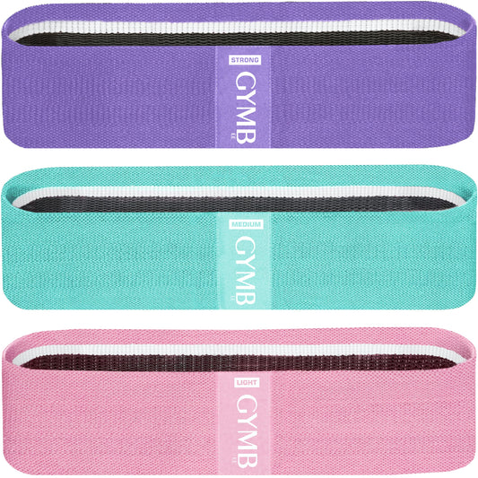 Gymbee Resistance Bands for Working Out, 3 (Pink, Cyan, Lavender)  Non-Slip - Opticdeals