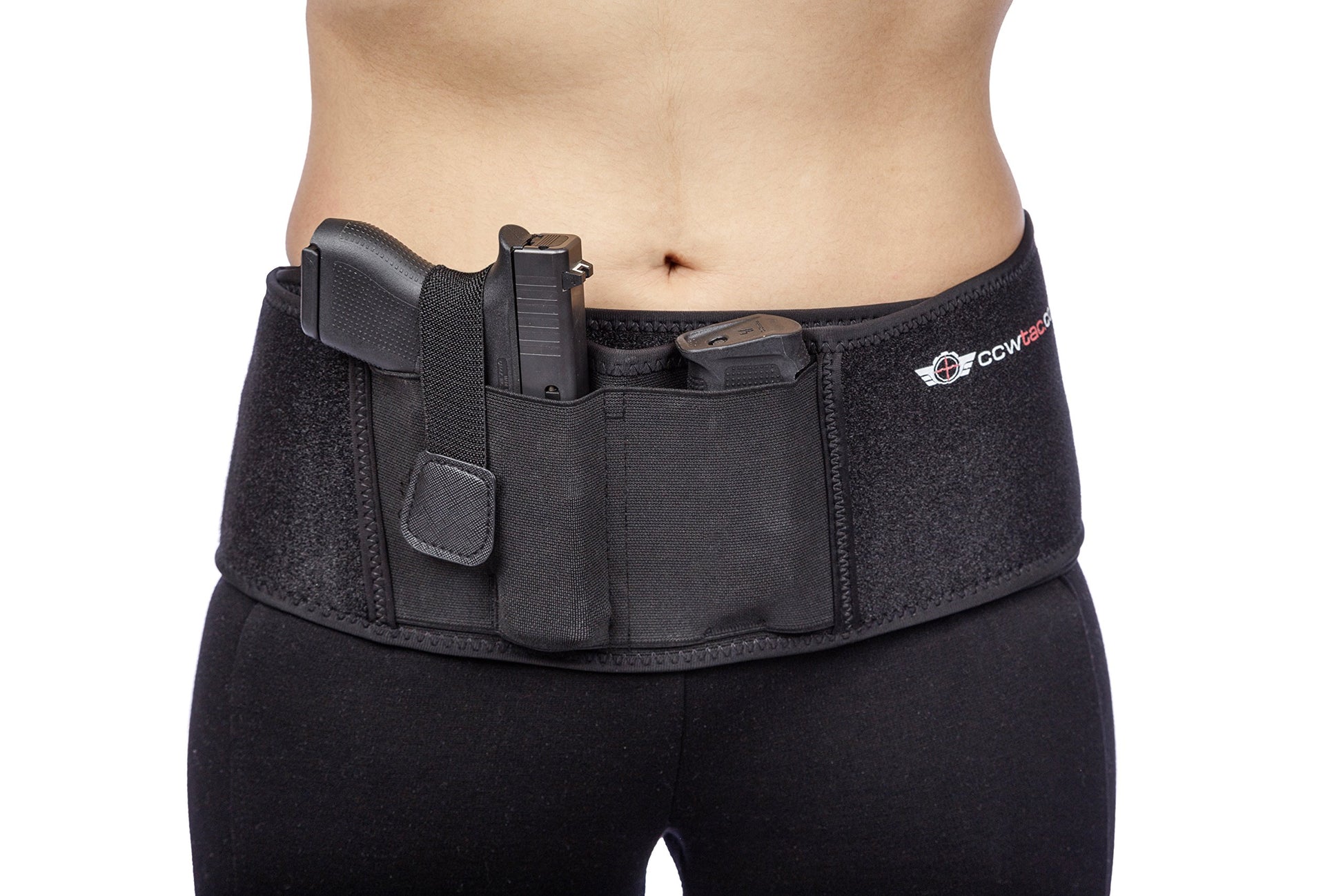 Belly Band Holster Concealed Carry Multiple Positions, with Spare Mag Pouch,  XL - Opticdeals