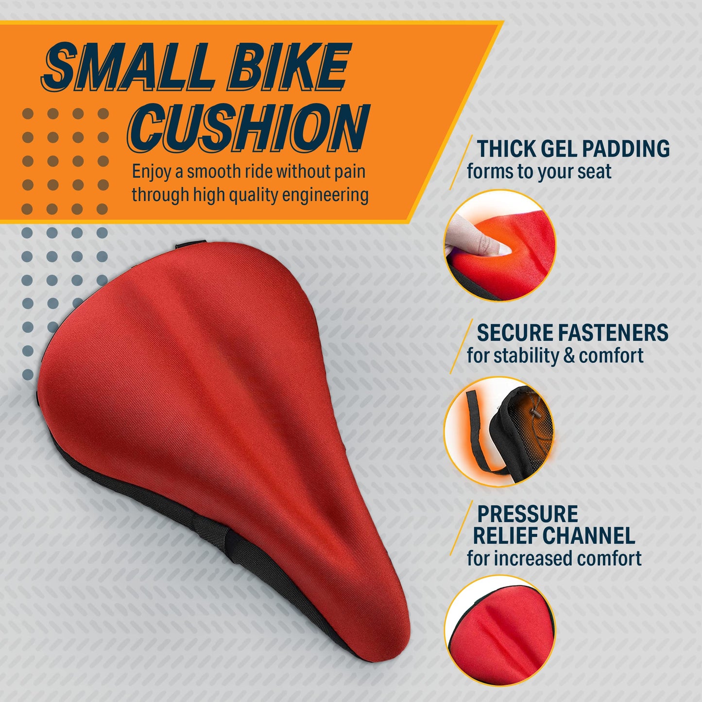 Bikeroo Bike Seat Cushion 11in x 7in Padded Gel Bike Seat Cover, Compatible with - Opticdeals