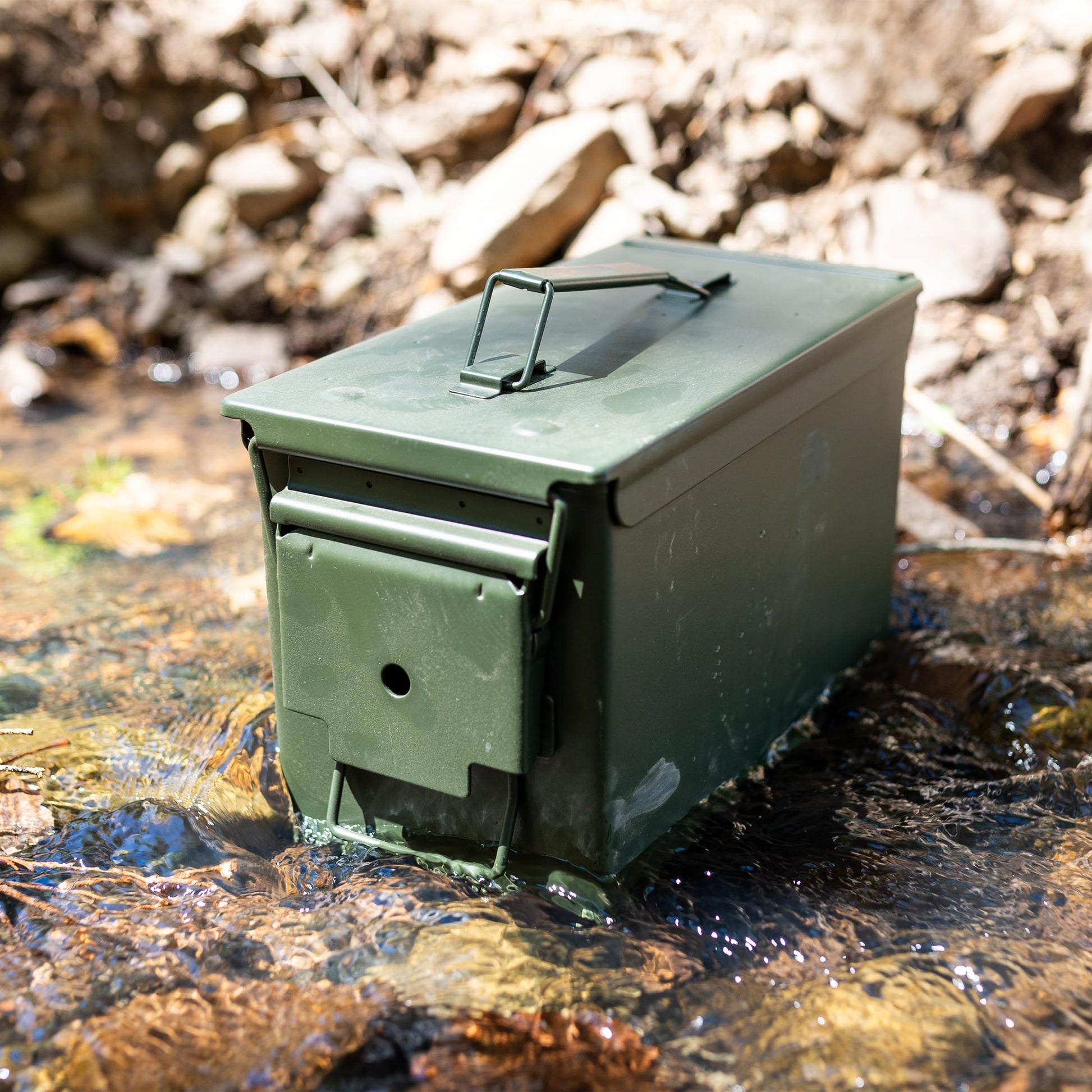 Redneck Convent Ammo Can 50 Cal Solid Steel Military Metal Ammo Box with Airtight Sealed Lid to Protect Ammunition Gear - Opticdeals