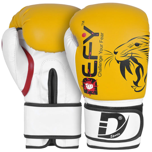 DEFY Boxing Gloves for Men & Women Training MMA Muay Thai Premium Quality Gloves - Opticdeals