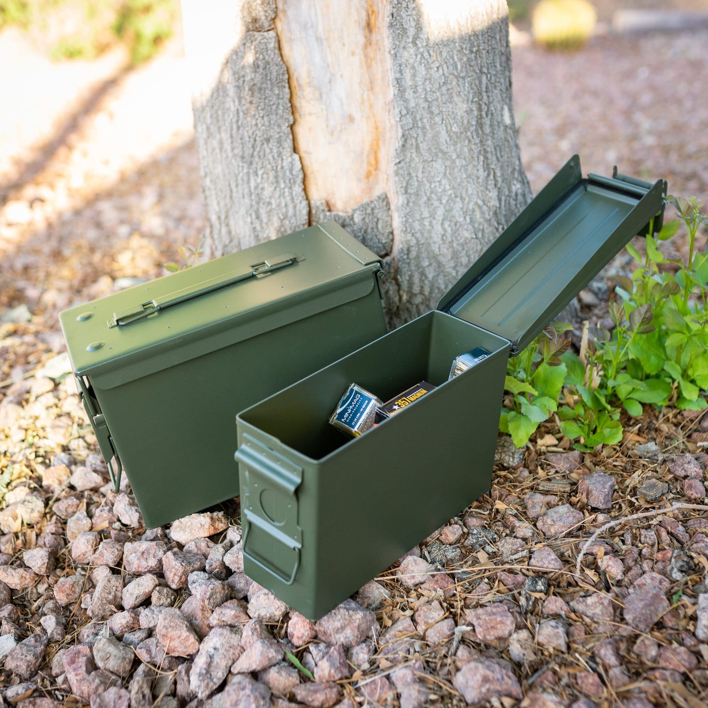 Redneck Convent Ammo Can 50 Cal Solid Steel Military Metal Ammo Box with Airtight Sealed Lid to Protect Ammunition Gear - Opticdeals