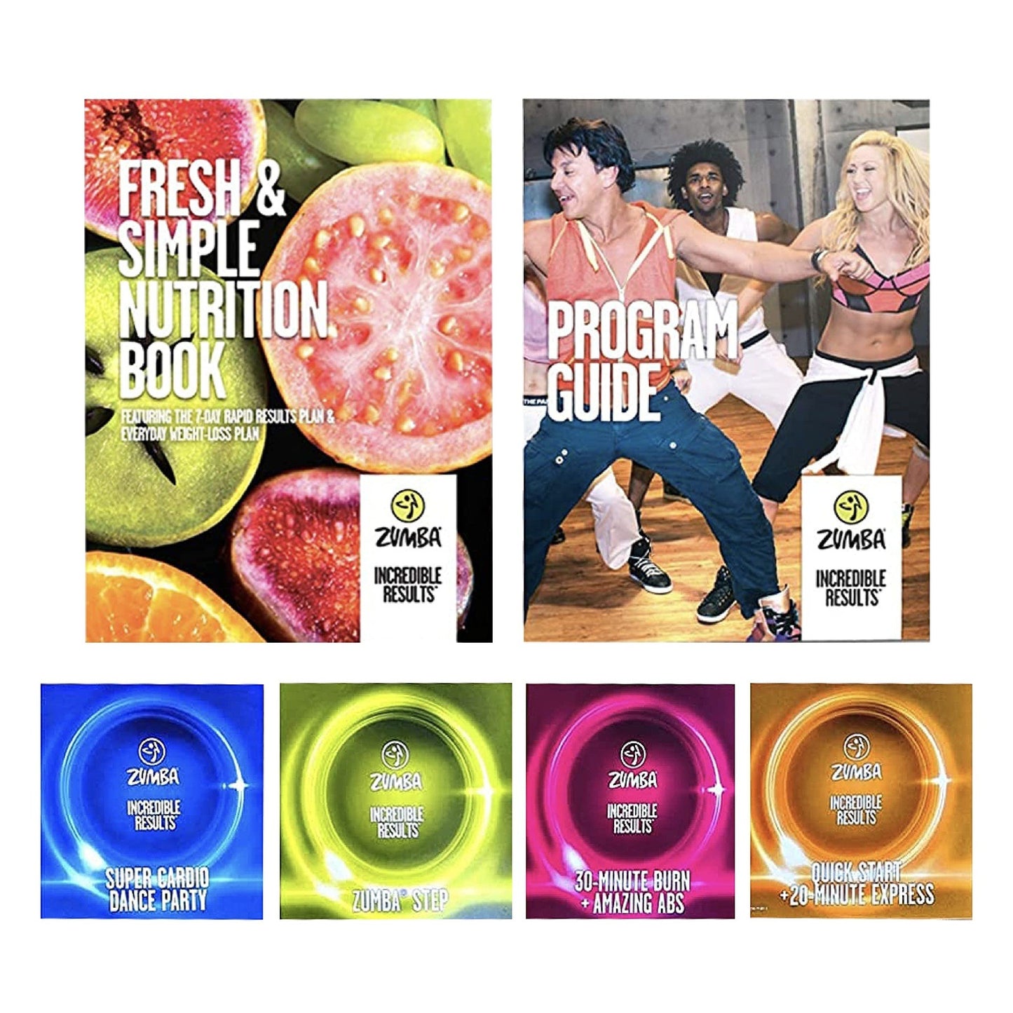 ZUMBA Incredible Results Weight-Loss Dance Workout DVDs and Guides Value Pack - Opticdeals