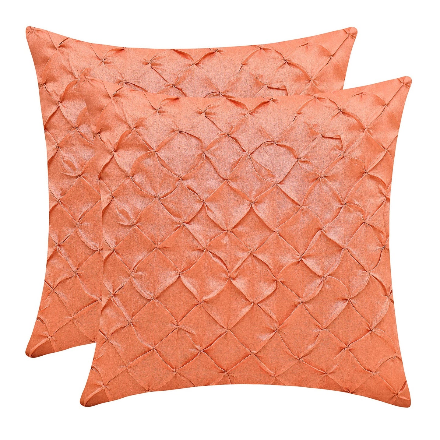 The White Petals Salmon Throw Pillow Cover - (14x14 inch) | Decorative, Washable - Opticdeals