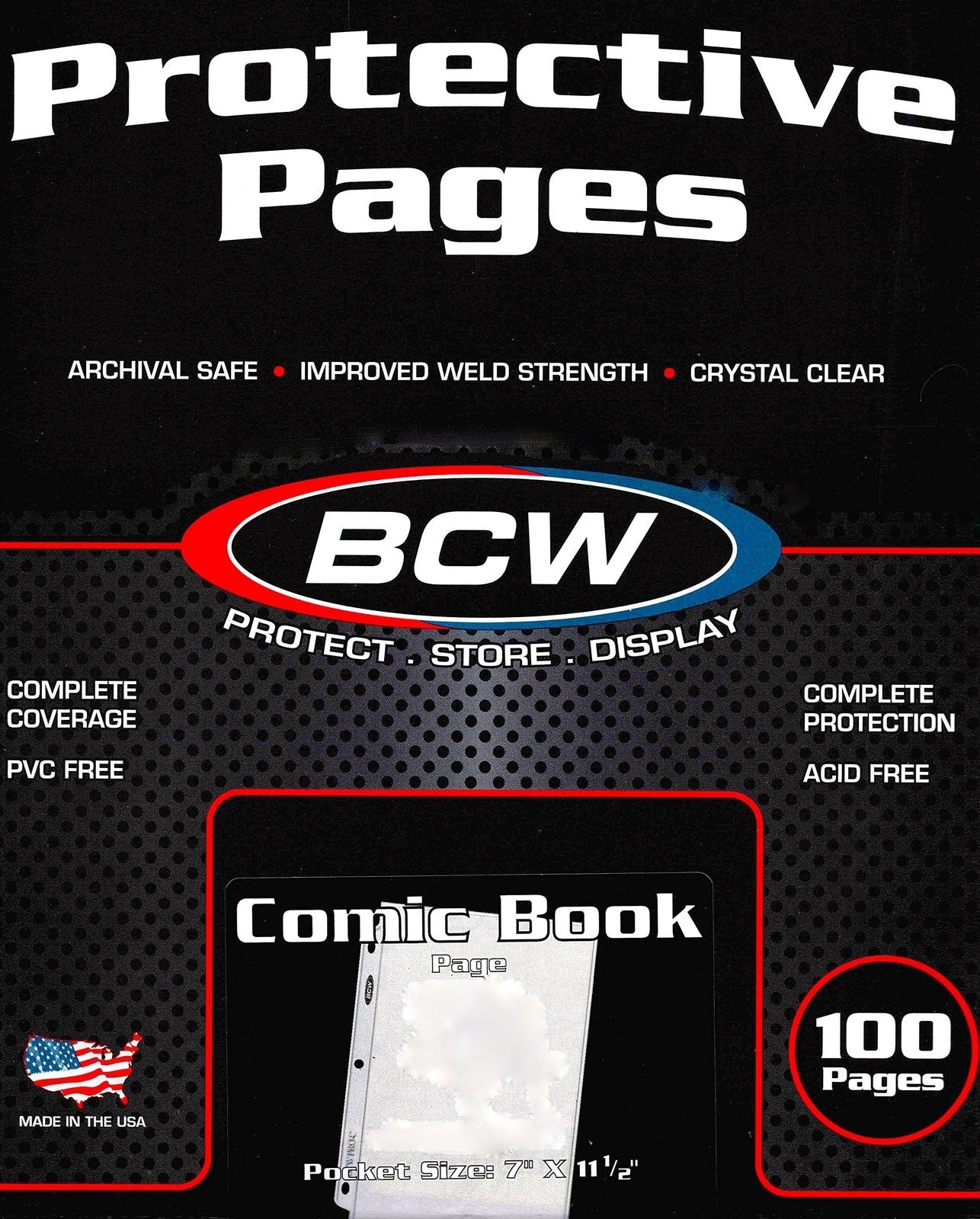 BCW Pro Comic Page Comics, Comic Books Storage Collecting Supplies, 100 Count Box - Opticdeals