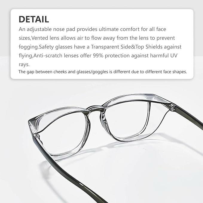 LeonDesigns Safety Glasses Anti-Fog Women Fashion Eye Protection Dark Clear - Opticdeals