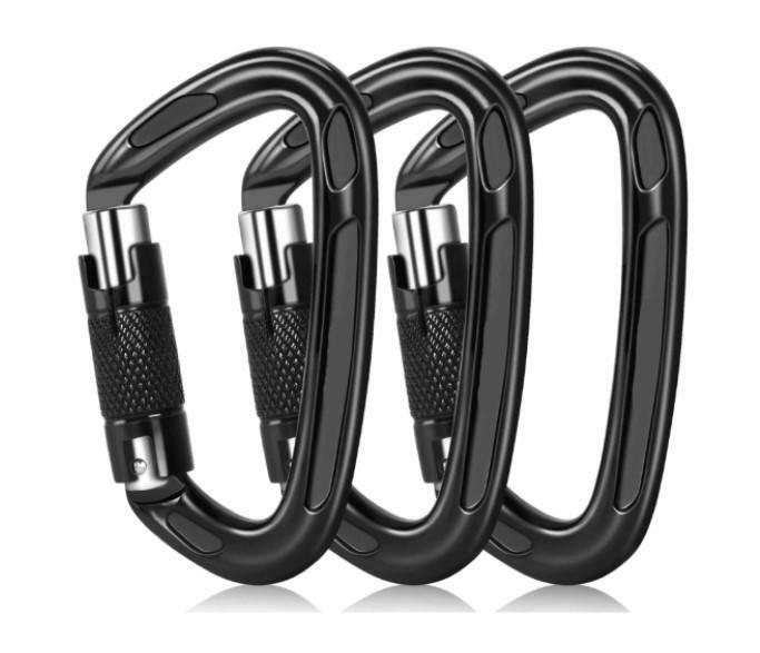 Carabiner for Climbing  Reliable and Heavy-Duty Locking Carabiner  2 Packs OF 3 - Opticdeals