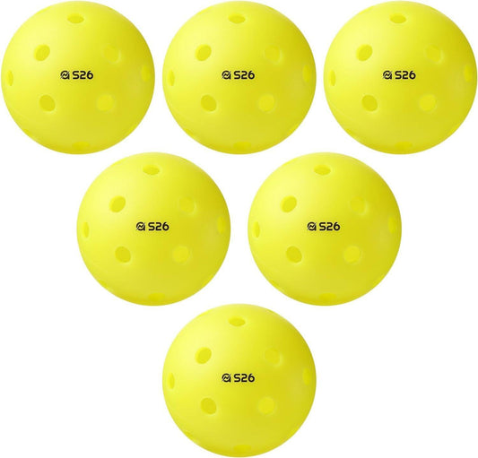 Pickleball Balls, 6 Pc  Durable and High Visibility Ball Bright Green - Opticdeals